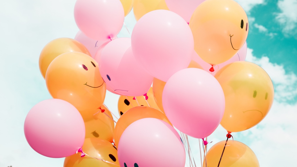 balloons with smiley faces